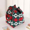Embroidered Bow Vintage Handbag Large Capacity Bucket Tote Bag Portable Large Capacity Women's Travel Shoulder Bag CLE