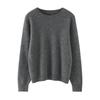 Women's 100% Cashmere Round Neck Pullover - Stylish Solid Color Knit Sweater