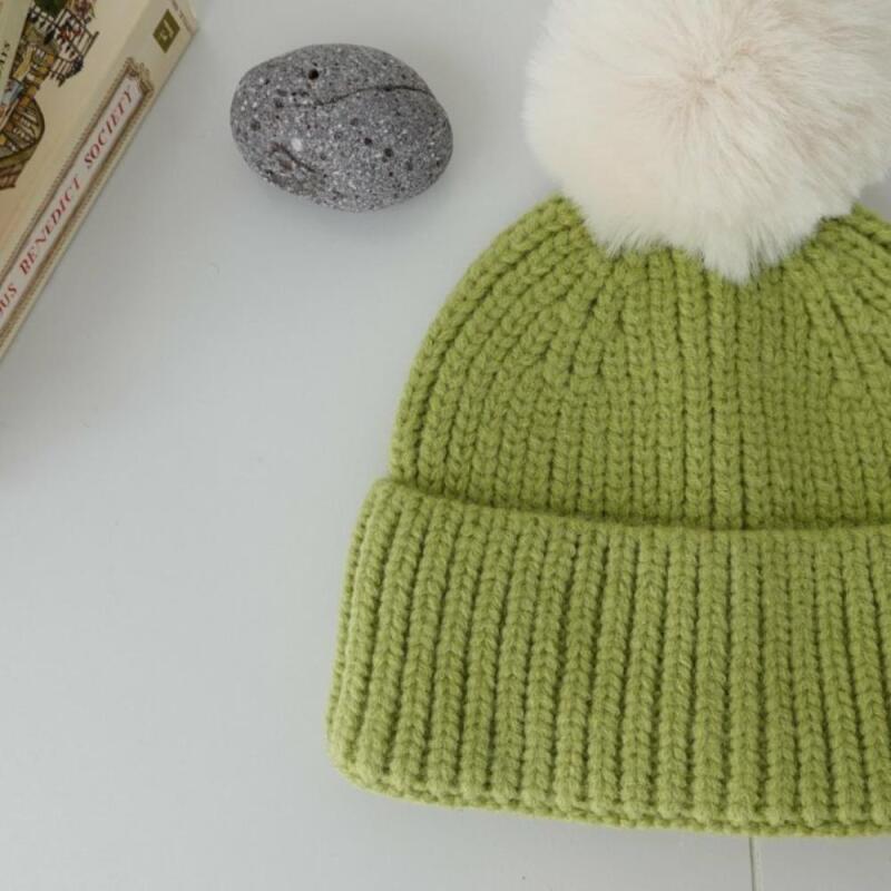 Dasku Wang Jangolji Winter Women s Beanie Pom Pom Blue