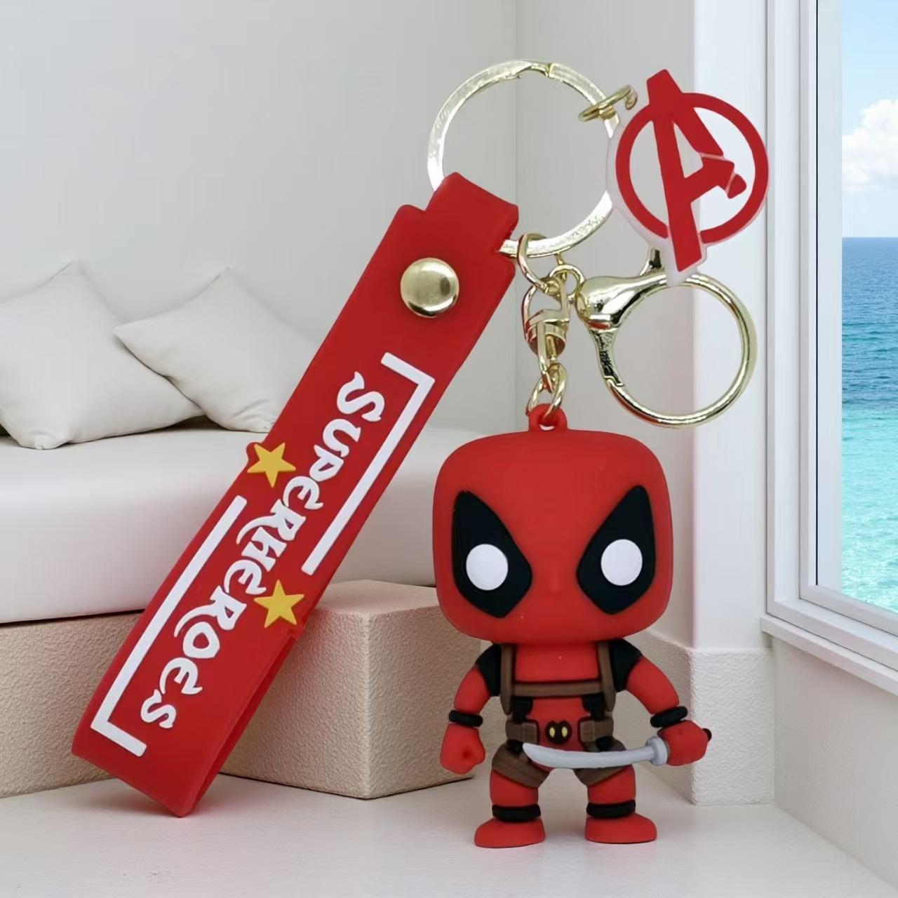 Marvel Deadpool And Wolverine Keychain Cartoon Doll Car Key Chain Couple Bag Pendant
