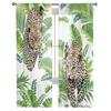 Leopard Palm Leaves Sheer Window Curtains For Living Room Bedroom Modern Voile Tulle Curtains Fabric Drapes For Kitchen