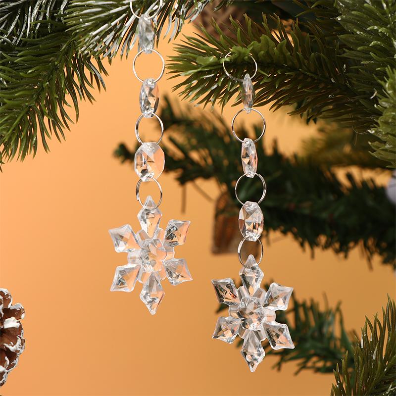 10/30Pcs Snowflake Christmas Ornaments Prism Ice Crystals For Christmas Tree Hanging Clear Acrylic Snowflake Decor