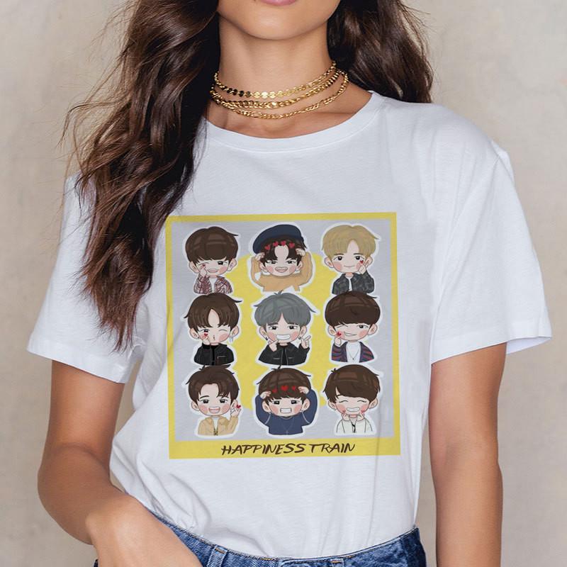 

Stray Kids Harajuku Kpop Casual Short Sleeve T-Shirt Жіноча мода Ullzang Miroh T-Shirt K Pop Fan Tshirt 90S Корейські топи Жіночі L