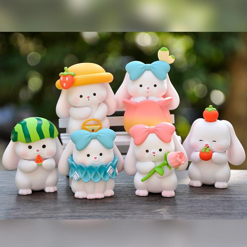 Pvc Adorable Rabbit Collectible Model For Home Office Decoration Idea Gifts