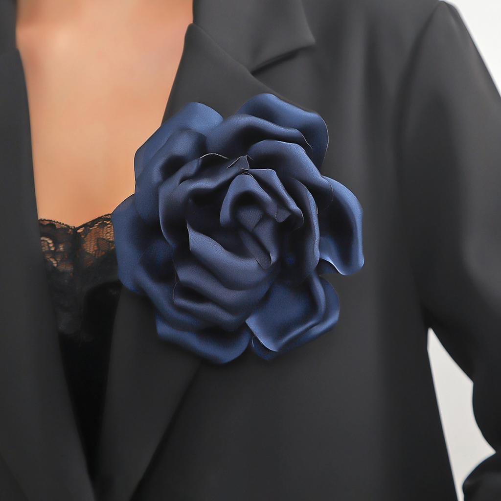 Elegant Fabric Rose Lapel Pin Handmade Flower Brooch Stylish Corsage Badge Fashion Accessory for Parties and Dinners
