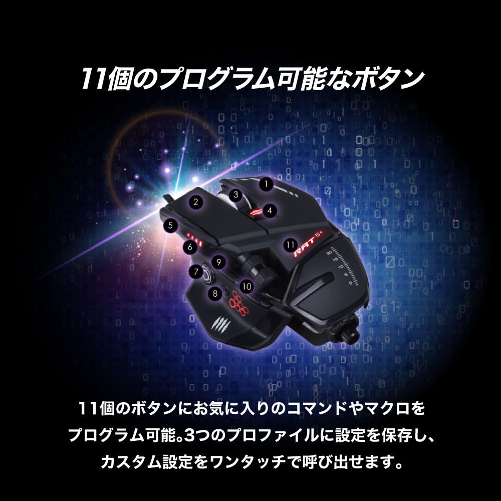 Mad Catz Wired Gaming Mouse Optical Herní myš Černá 2letá záruka RAT6+ MR04DCINBL000-0J