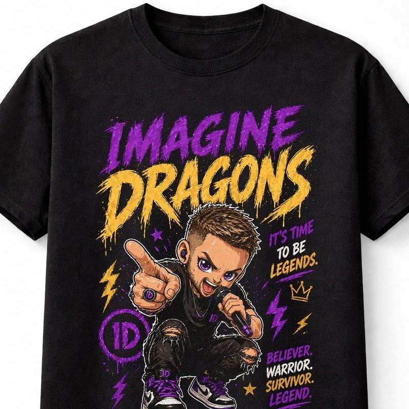 Imagine Dragons Its Time To Be Legends Rock Band Graphic Unisex TShirt S