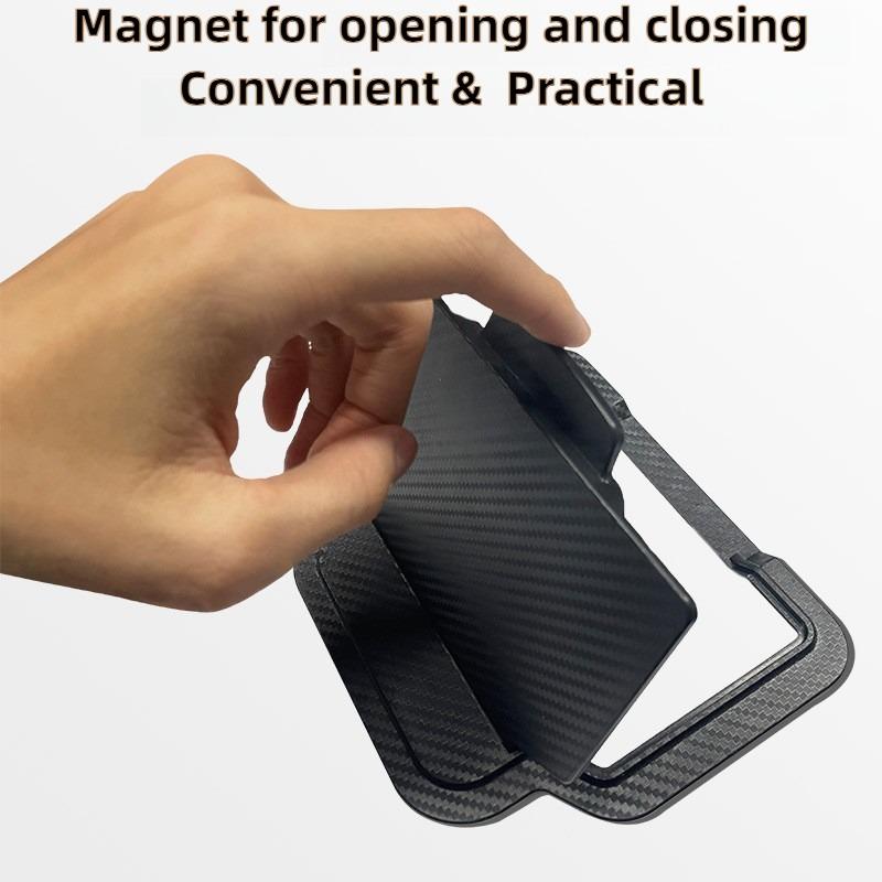 for Tesla Model Y Juniper 2025 Armrest Box Hidden Storage Organizer Box Carbon Fiber Pattern New Model 3 Highland Card Holder