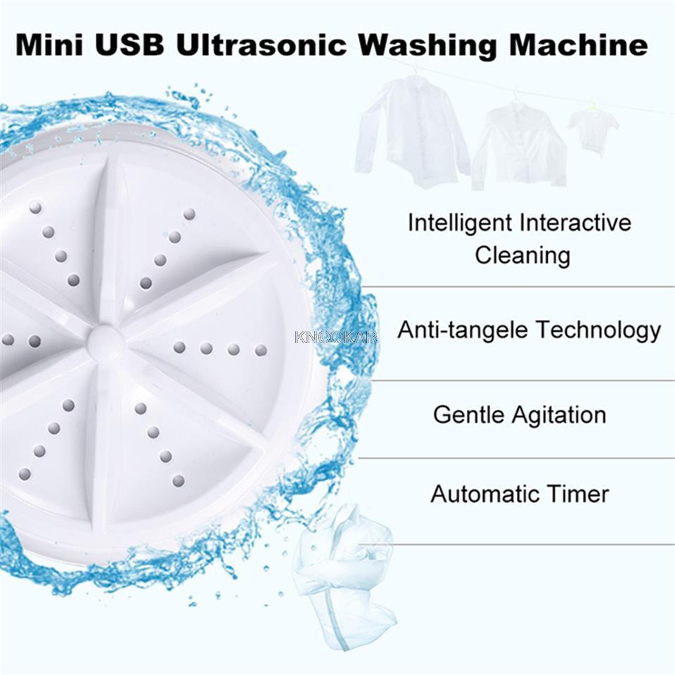 Mini Ultrasonic Washing Machine Portable Turbo USB Powered Removes Dirt Washer Clothing Cleaning Washing Machine For Travel Home