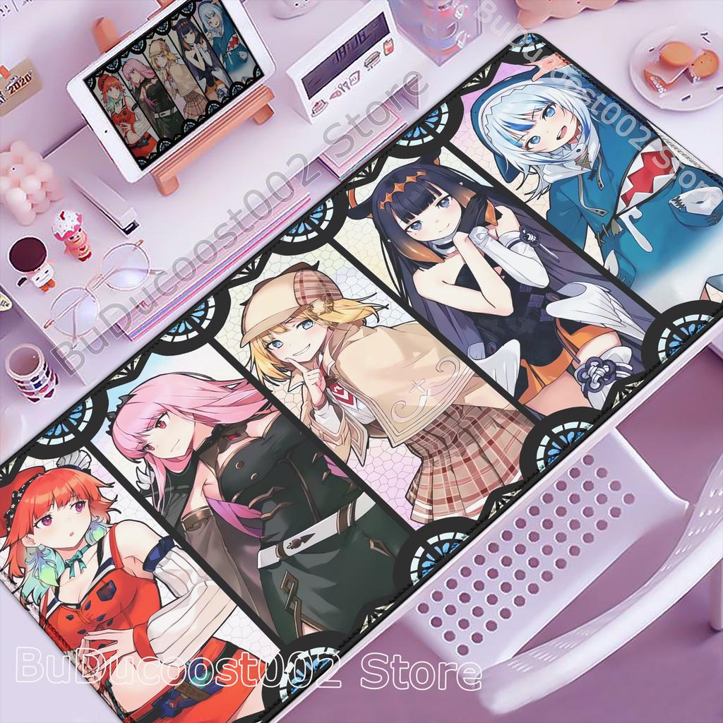 Large Mouse Pad Laptop Gamer Hololive Mori Calliope Keyboard Pad Computer Desk Mouse Mat Gaming Accessories HD Anime PC Mousepad