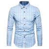 Camicia di Cotone da Uomo Moda a Quadri Camicie a Maniche Lunghe Uomo Casual Business Slim Fit Camicia da Ufficio