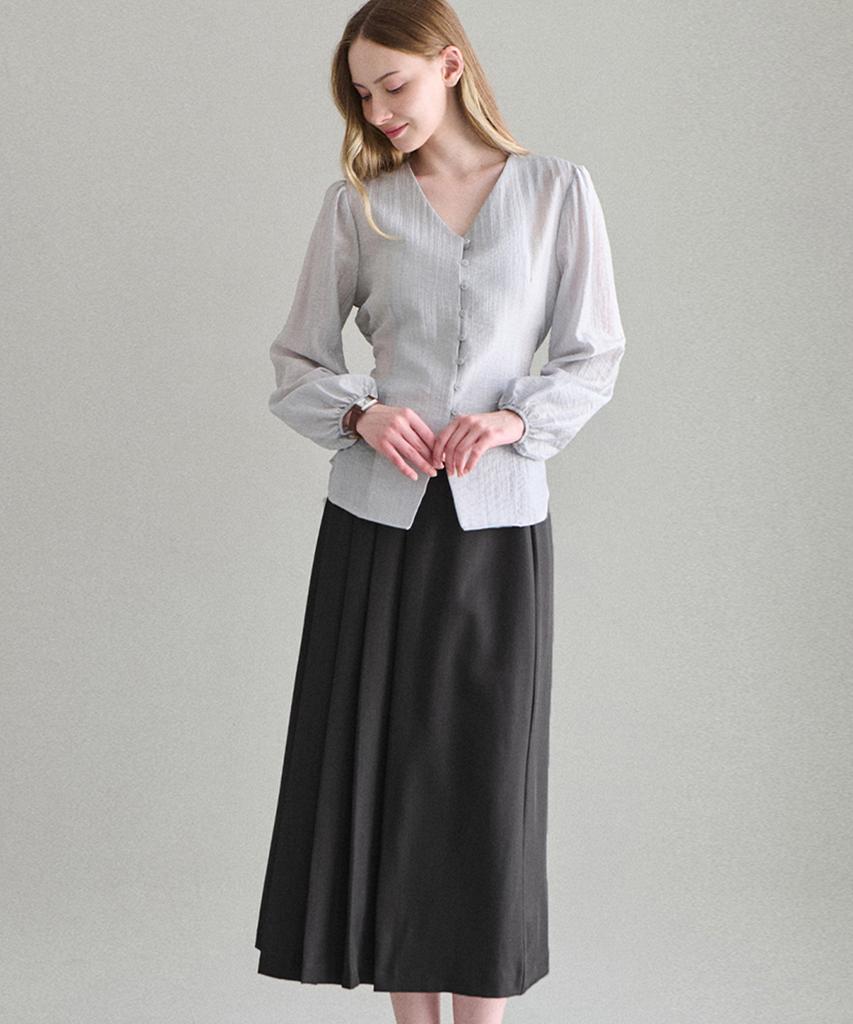 Beullangyu Essential Pleated Long Skirt