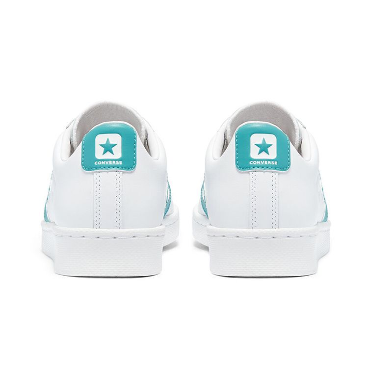 Converse Cons Pro Leather Low Top Synthetic Leather Non-Slip Wear-Resistant Low-Top Skate Shoes Unisex Sneakers White Blue 170755C