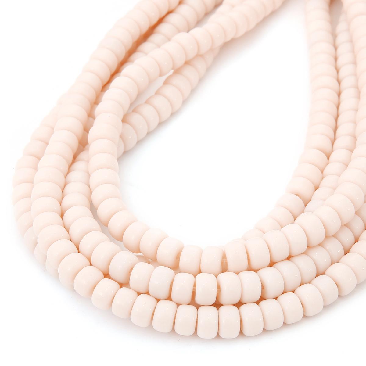 

6x4 мм 8x6 мм круглые стеклянные глянцевые бусины, круглые бусины-разделители для изготовления ювелирных изделий, браслет, ожерелье, аксессуары 6x4mm 100pcs розовый бежевый