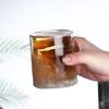 Heat-Resistant Double-Walled Glass Cup with Handle for Cold Drinks, Draft Beer, and Wine.