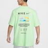 Nike Letter Logo Crew Neck Loose Casual Pullover Short Sleeve T-Shirt with Drop Shoulder Kids Tops Light-Green HF6172-376