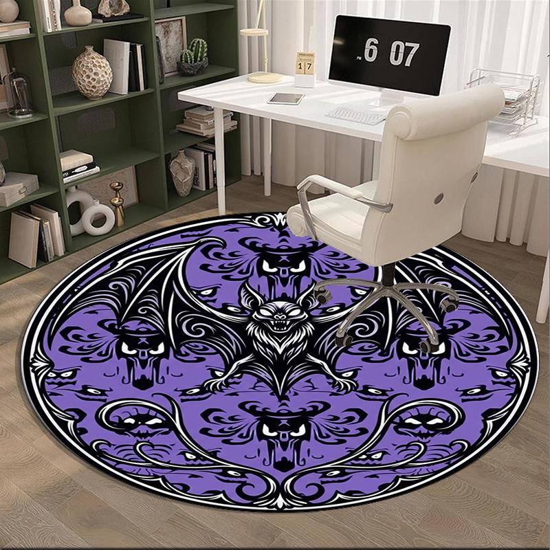 Fantasy Bat Artwork round carpet Chair cushion Round Entryway Rug, Soft Round Rugs for Living Room, Bedroom, Circle Carpet decor gifts