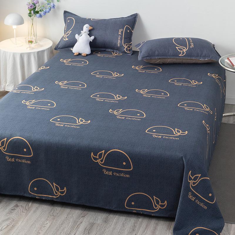 Winter Single Bed Sheet and Quilt Cover Set - 1.5m, Washed Cotton, Includes Pillowcase, Dormitory Style