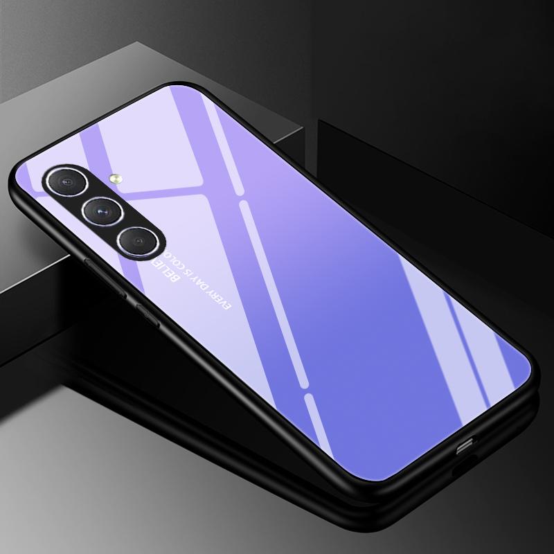 Hartowane Szklane Etui na Telefon Dla Samsung Galaxy A05 A05S Pokrowiec A15 A14 A24 A34 A25 A54 4G 5G Luksusowy Twardy Tył Zderzak A04 A04S A04E