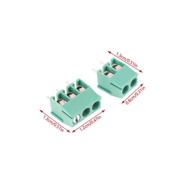 New 50pcs Kf350-2p 3p 3.5mm 300v 10A Pitch 2 3 Pin Spliceable Plug-in PCB Screw Terminal Block Connector FOR 24-18 AWG CABLE