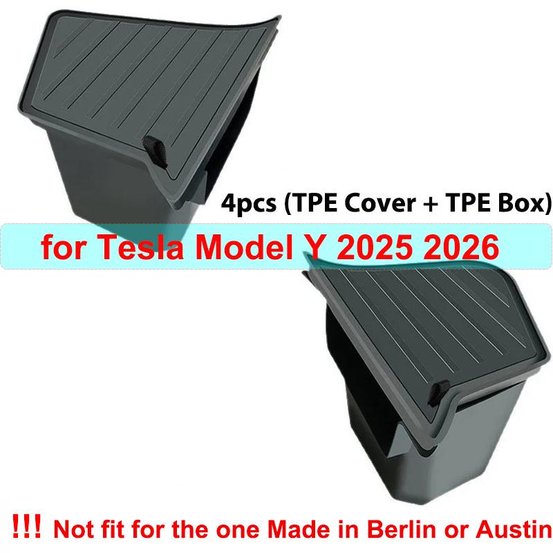 Model Y Launch 2026 Rear Trunk Side Storage Box For Tesla Y Juniper Rear Seat Organizer Suede Anti-dirty Car Travel Accessories