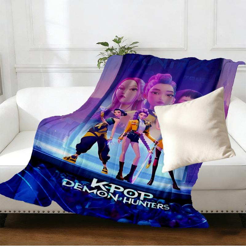 KPop Dämonenjäger Print Decke - Weich & Bequem, für Schlafzimmer, Reisen, Sofa, Heimdekoration - Geburtstags-Weihnachtsgeschenk für Freund