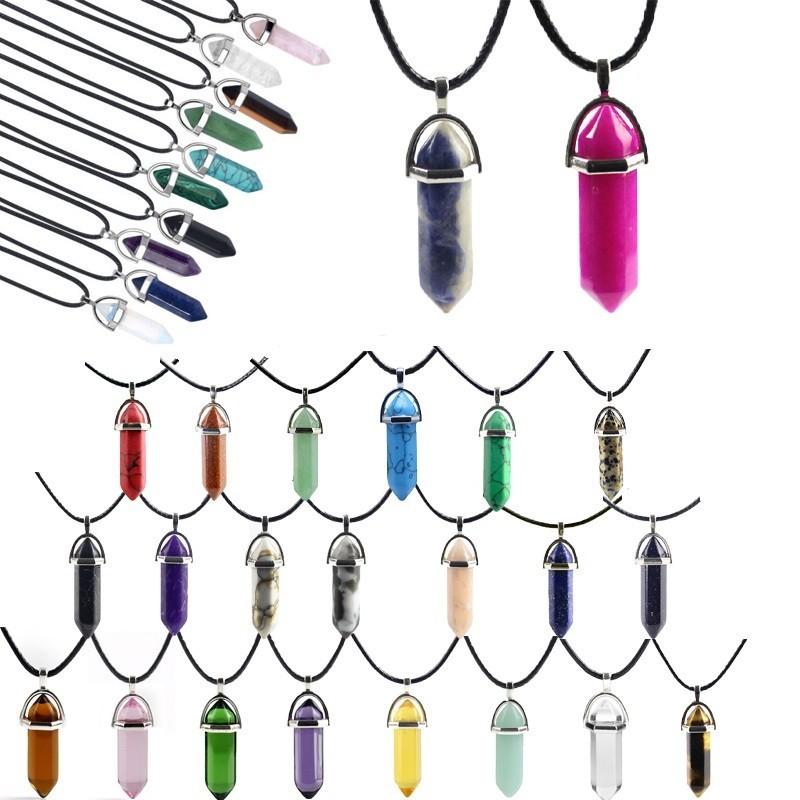 Beautiful Natural Crystal Stone Necklace With Unique Hexagonal Pendant For Healing