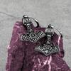 New viking thor hammer stainless steel fashion valknut rune amulet earrings for men's jewelry accessories wholesale