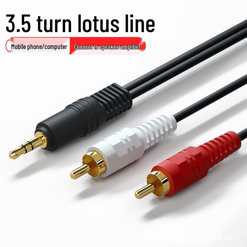 Cablu Audio 3.5mm la Dual RCA pentru Conectarea Difuzorului, Computerului și Telefonului Mobil