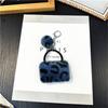 Colored Leopard Print Keychains Trendy Plush Bag Pendant Car Key Holder Accessories for Women Men Friendship Gifts Bag Charm