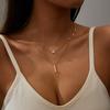 Vintage Multilayer Gold Color Rose Flower Round Plate Necklace For Women Simple Snake Chain Floral Choker Fashion Party Jewelry