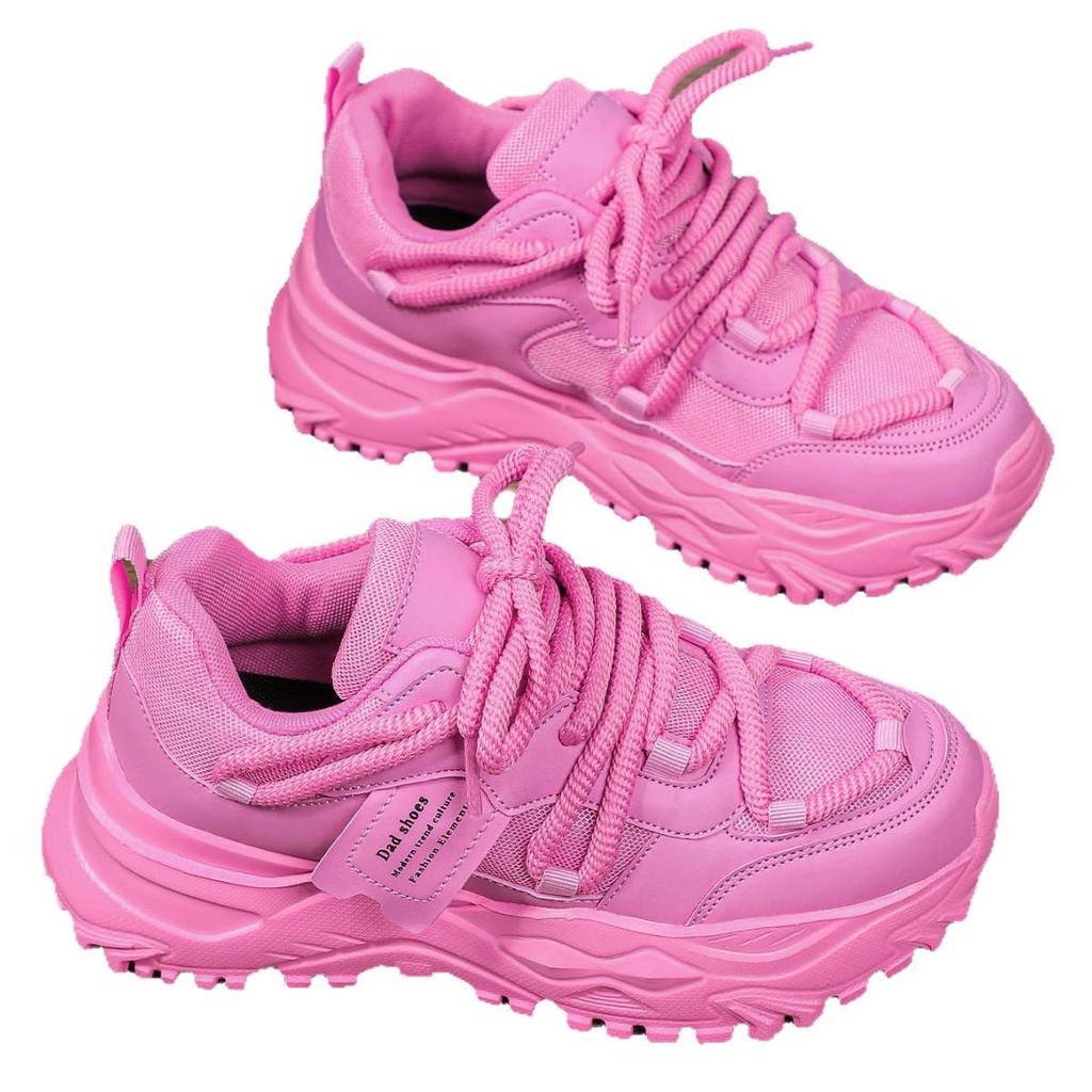 Höhensteigernde Damen-Mode-Sneaker - Trendige, atmungsaktive Dad Shoes aus Mesh für Freizeitkleidung.