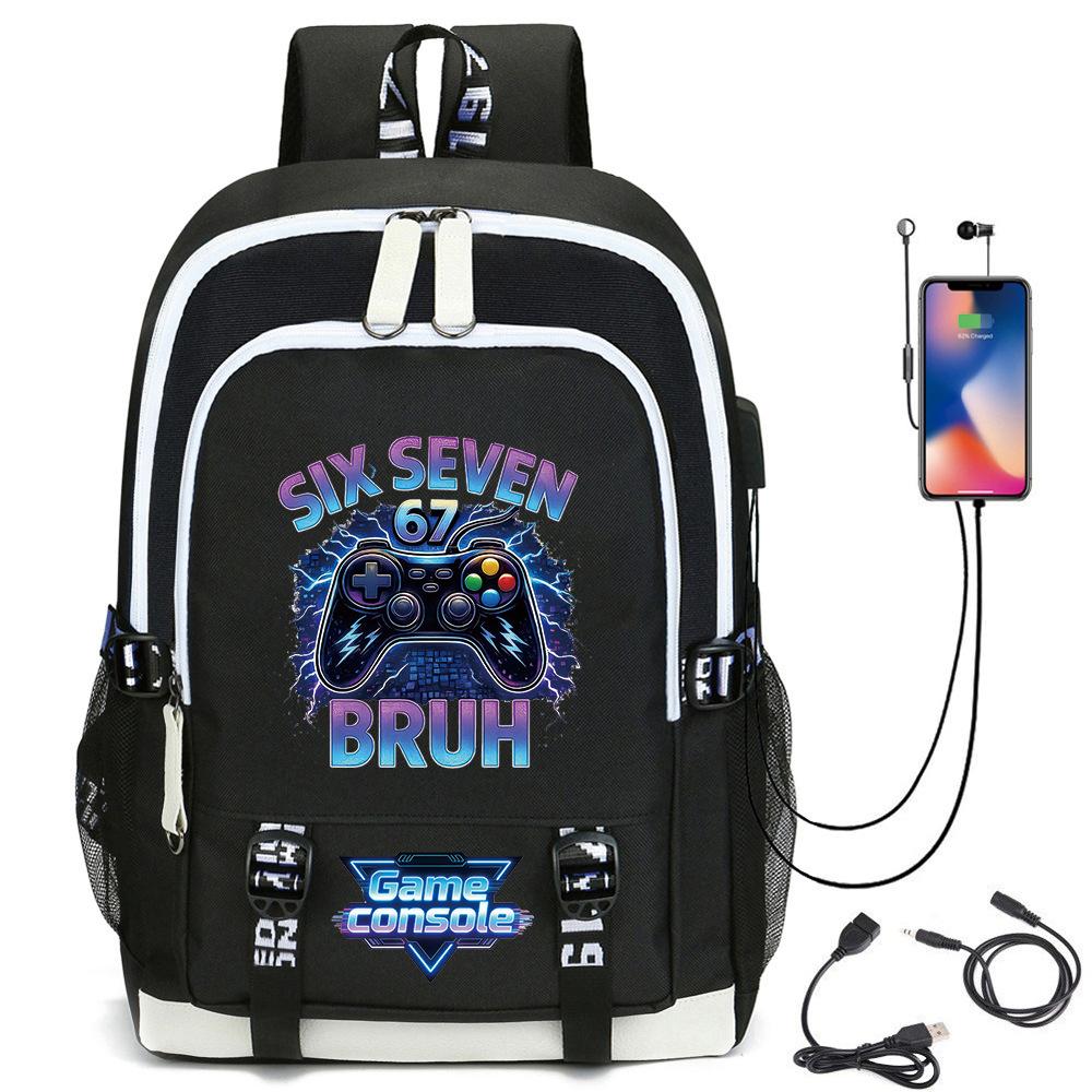 Digital Printing Gamepad Pattern Backpack Cartoon Elementary School Bag Large Capacity Usb Backpack