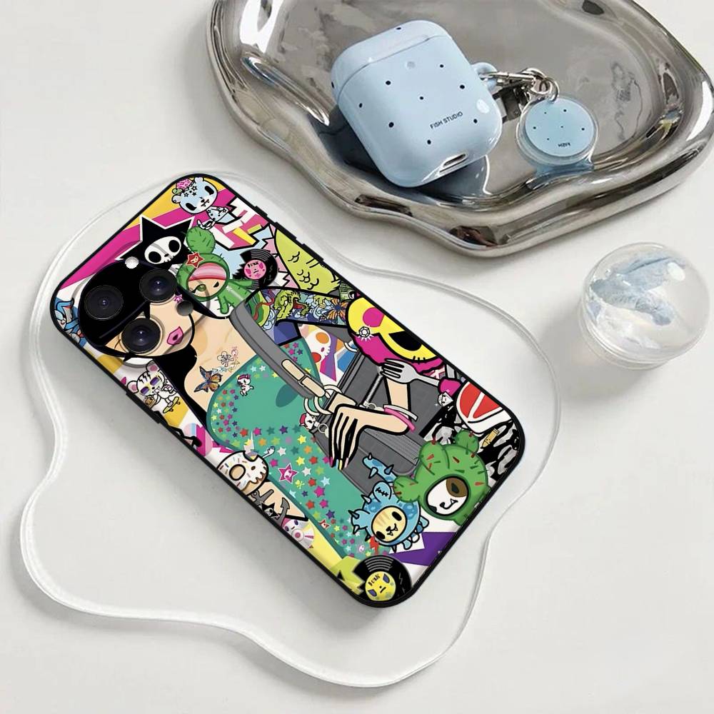 Japan T-Tokidokis Phone Case Phone Case For Iphone 17 16 15 11 13 14 Pro Max X Xr Xs Max 12mini Black Shell Cover Case