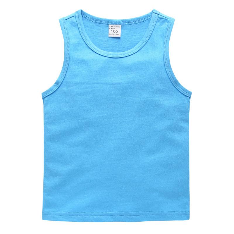 Sommerkleidung Kinderweste Baumwolle Lässiges Basist-Shirt Schweißabsorbierend Sport-Oberteil Ärmelloses Oberteil für Jungen
