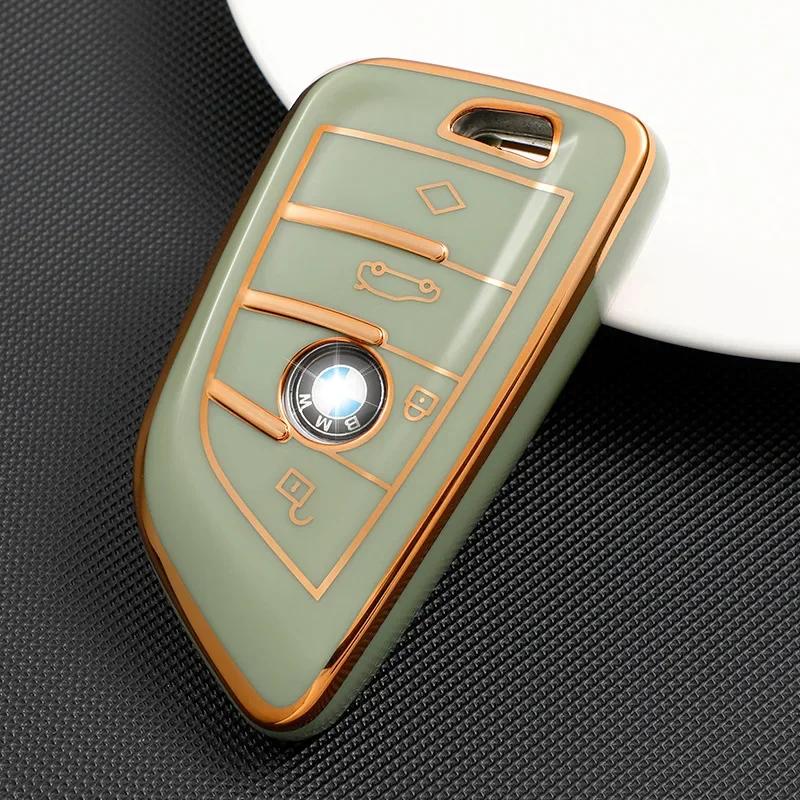 TPU Car Key Case Cover For BMW 1 2 3 5 6 7 8 Series X1 X2 X3 X4 X5 X6 X7 Z4 3 4 Buttons Auto Remote Shell Protect Accessaries