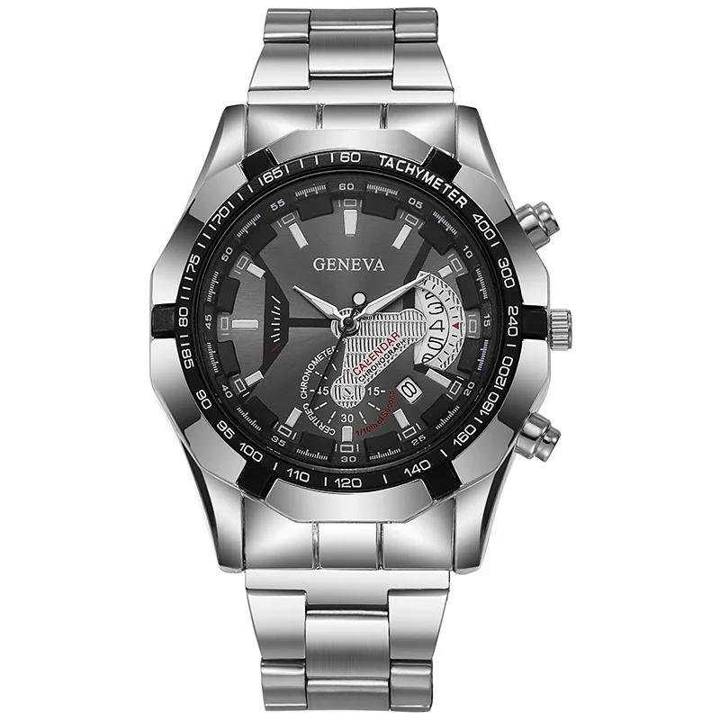 Imitation Automatic Mechanical Men's Non Mechanical Watch Hollow Calendar Waterproof Stainless Steel Strap Simple