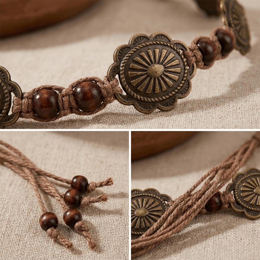 Wooden Bohemian Waist Belt Metal Waist Cord Fashionable Waist Chain  Leisure