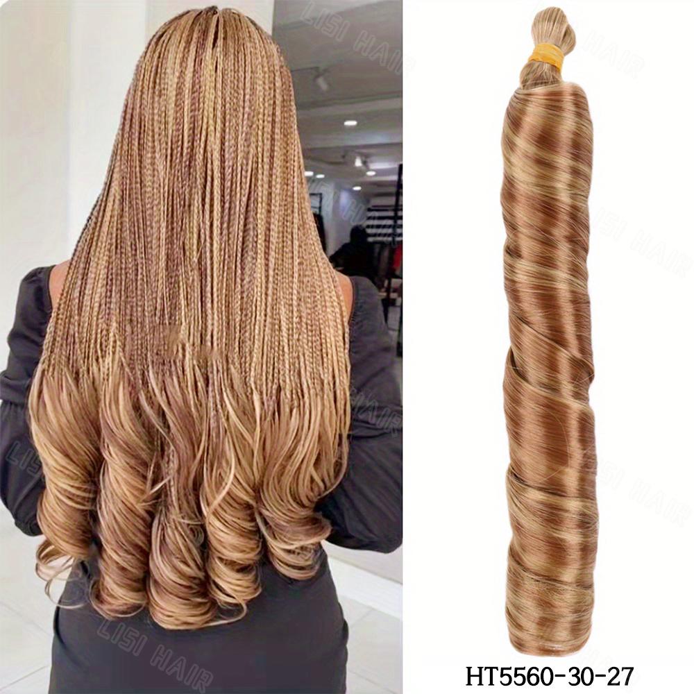 MISSQUEEN Synthetic Long Spiral Braids Hair Extensions Stretched Loose Curly Braiding Hair French Hair For Women Wear