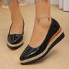 Fashion Women's casual wedge heels retro thick-soled shallow-mouth women's shoes deep-mouth office shoes 2025 new