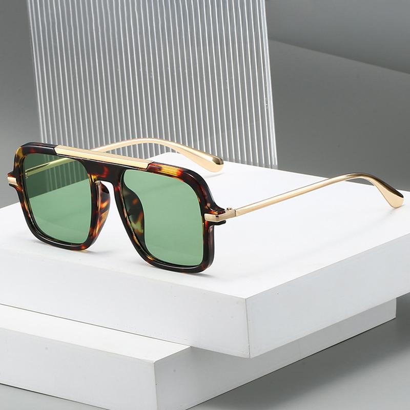  New Square Women Sunglasses Fashion Shades UV400 Retro Trending Leopard Green Gradient Men Sun Glasses