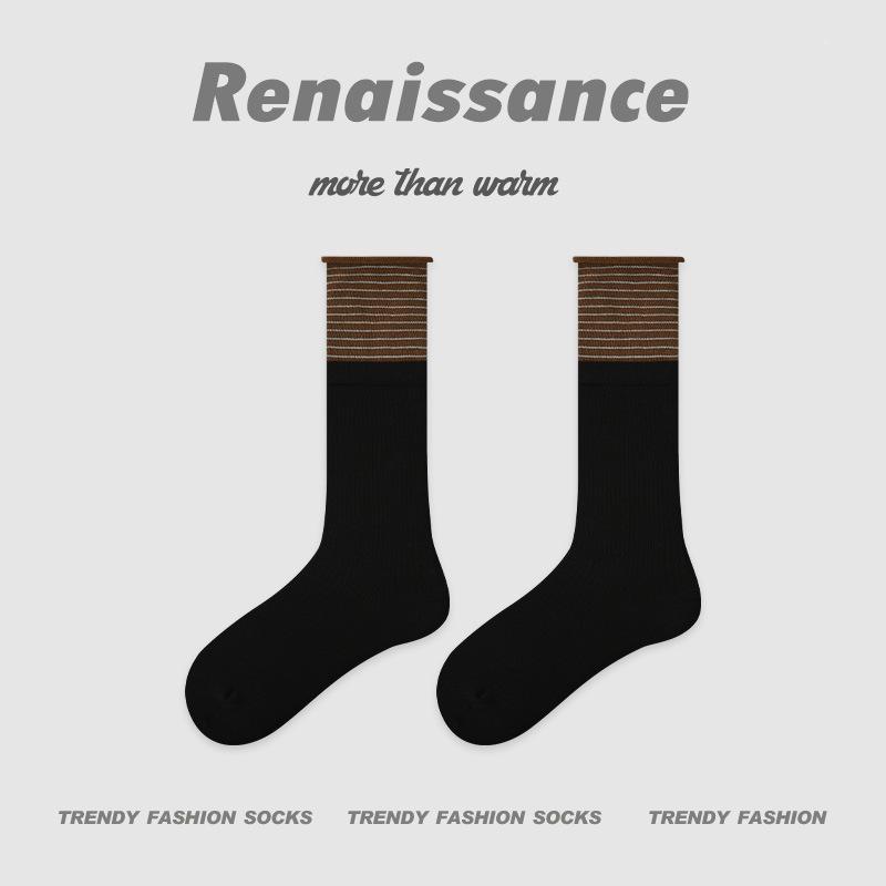 Renaissance Women's Off-White Wool Mid-Calf Slouch Socks - Warm & Versatile for Autumn/Winter