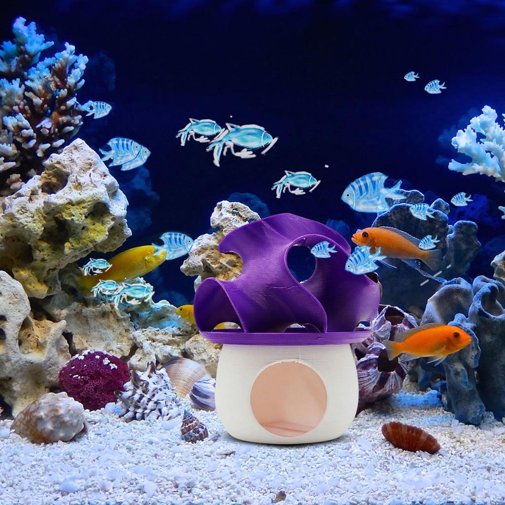 Aquarium Decoration Mushroom House Resin Ornament Fish Tank Landscape Accessory for Aquatic Environment Enhancing Natural Look