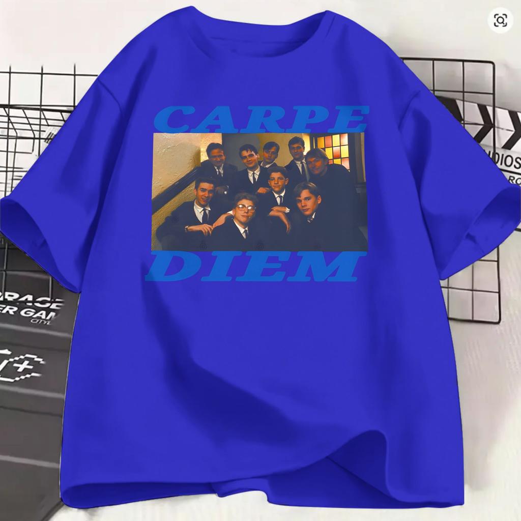 Unisex koszulki Towarzystwo Martwych Poetów Carpe Diem Czysta Bawełna Ubrania Rekreacyjne Krótki Rękaw Okrągły Dekolt T-shirt Nowość T-shirty