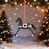 Eye-catching Tree Ornaments Christmas Ornaments Set Eye-catching Christmas Hanging Horse Figurines Iron Resin Horse for Home