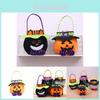Adorable Halloween Pumpkin Hat Shaped Round Tote Bag For Kids Candy Gift Treats