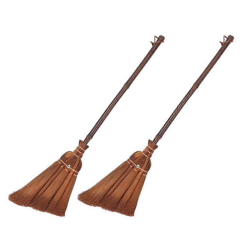 2pcs Mini Broom Set for Kids Toddler Natural Bamboo Broom with Hand Handle for Indoor Outdoor Sweeping Child Size Broom for Home and Kitchen
