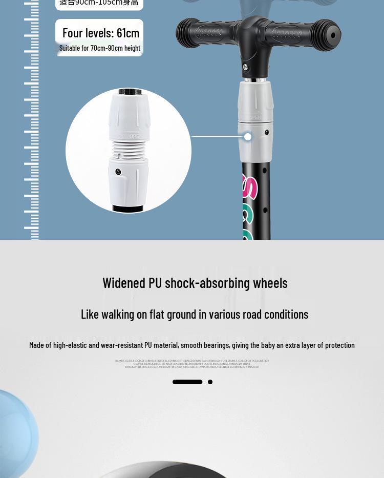 Foldable Children's Scooter with Music & Lights for Ages 3-12