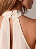 2025 Women's Satin Halter Neck Sleeveless Asymmetrical Camisole with Lace Trim