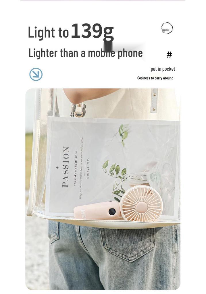 Smart USB Rechargeable Handheld Mini Fan with Digital Display